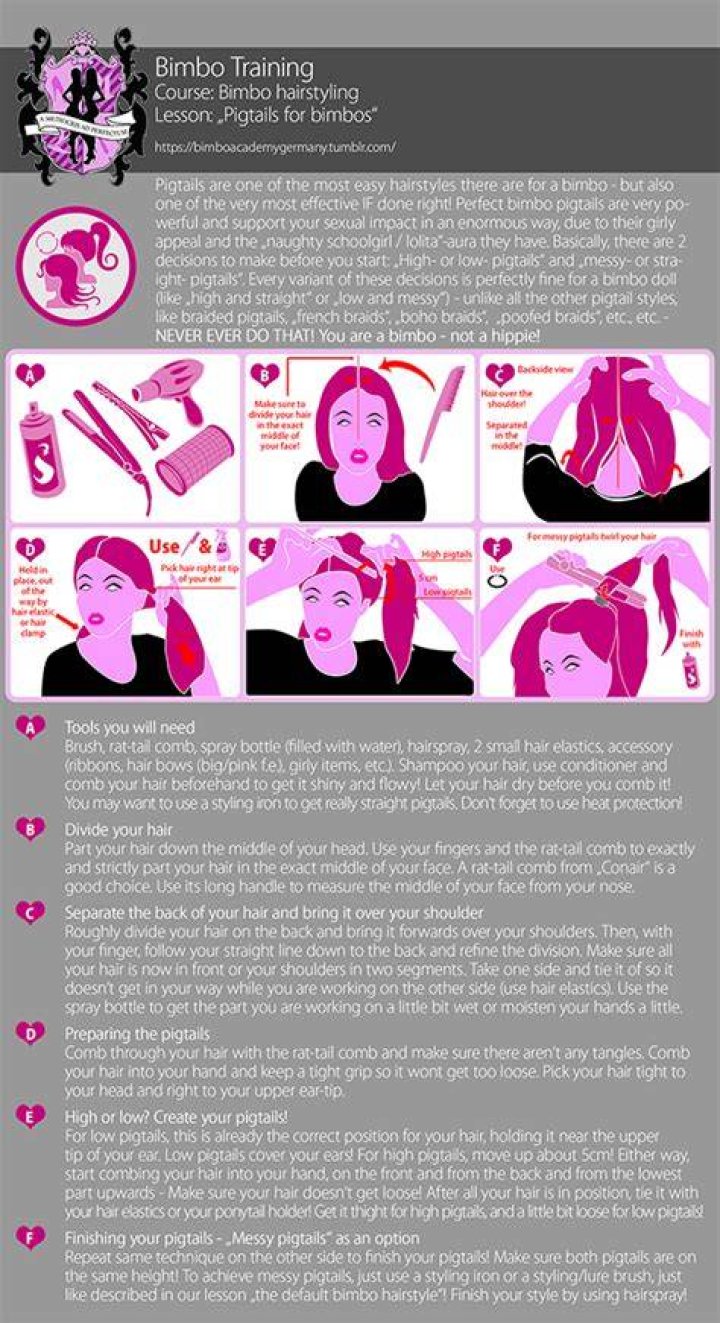 Bimbo training Bimbo hairstyling &ldquo;The basic elements of bimbo