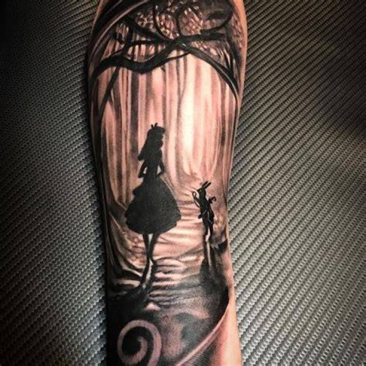 Enchanting Darkness: The Allure Of The Goth Alice In Wonderland Tattoo