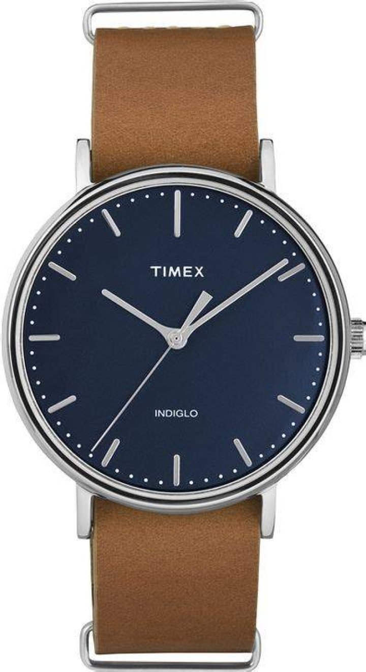 Fairfield 41mm Leather Watch Timex