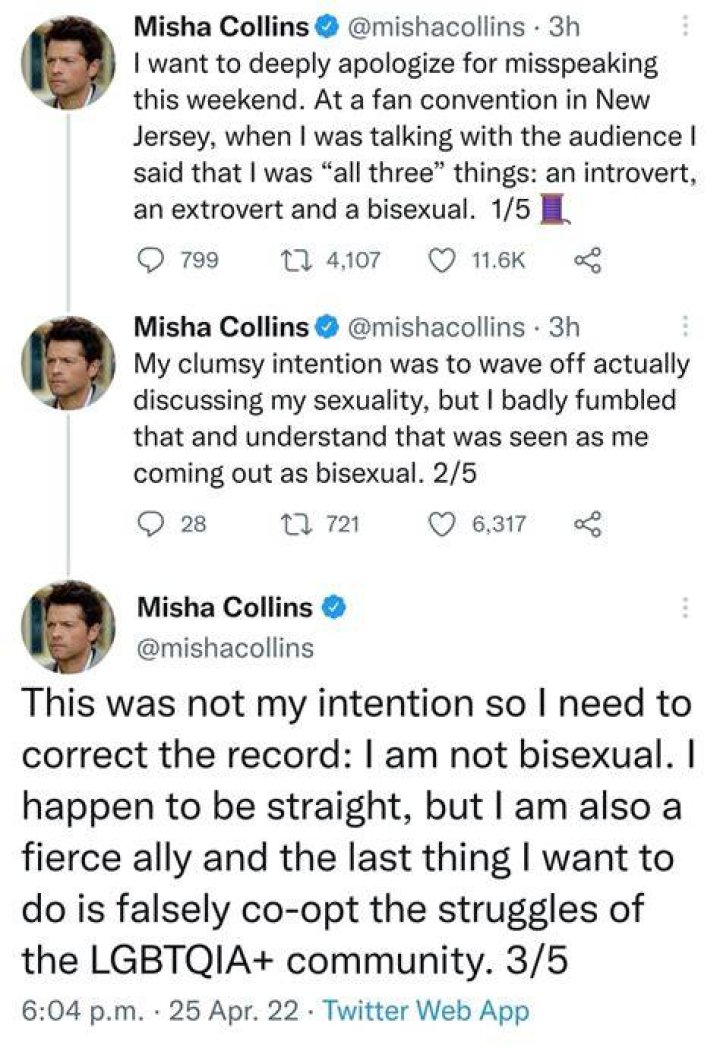 Is Misha Collins Bisexual? Did He Split With His Wife?