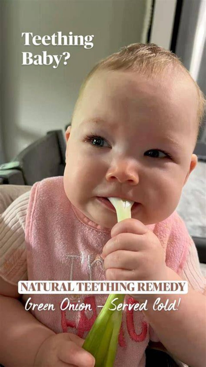 Natural Teething Remedy Cold Green Onion! Natural teething remedies