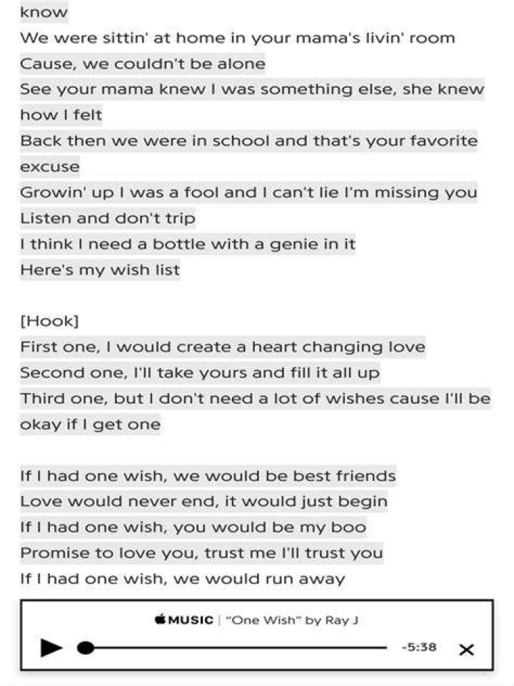 Ray J One Wish Lyrics Genius Lyrics