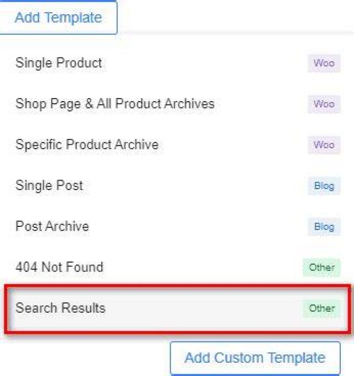 Search Results Template