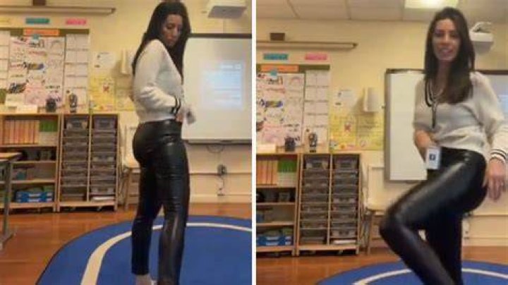 Teacher embarrassed as her pants fall down