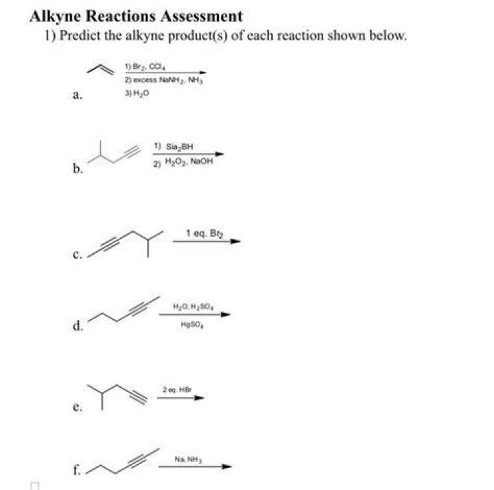 the alkyne reactions are shown in red and green