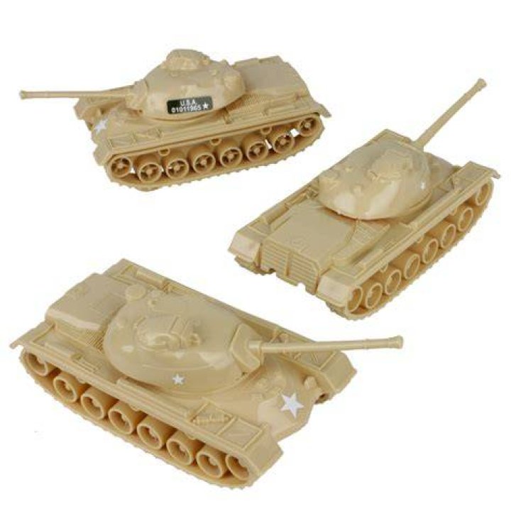 TimMee Processed Plastic M48 Patton Tank 3 Pack Tim Mee Army Men