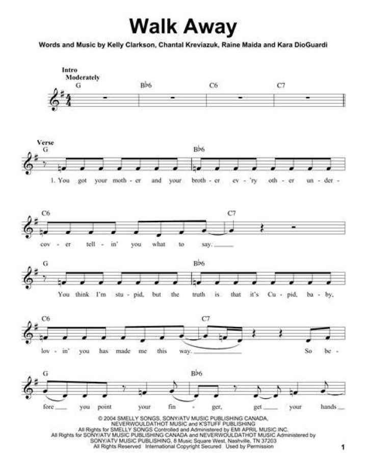 Walk Away Sheet Music Direct