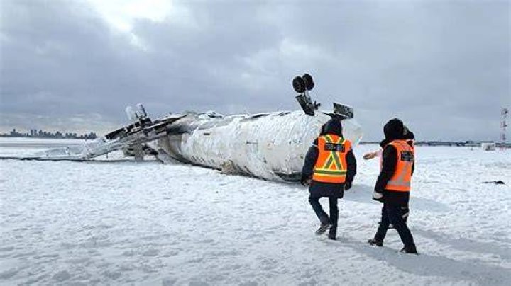 Wreckage of Delta Air Lines flight 191 after crash landing due to